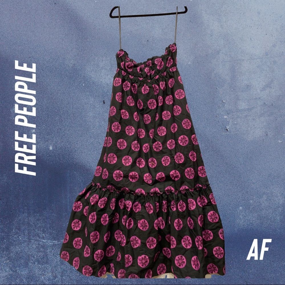 FREE PEOPLE LEANNA TUBE DRESS BLACK COMBO NEW NWT LARGE - Picture 5 of 15